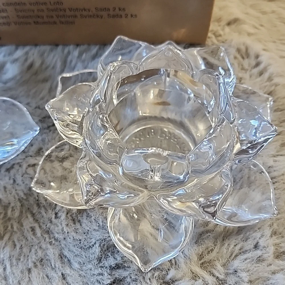 NIB PartyLite Lotus‎ Flower Votive Holder Pair P91289 - Picture 4 of 9